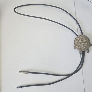 Vintage Ivan Silver-plated Brass Southwestern-style Bolo Tie